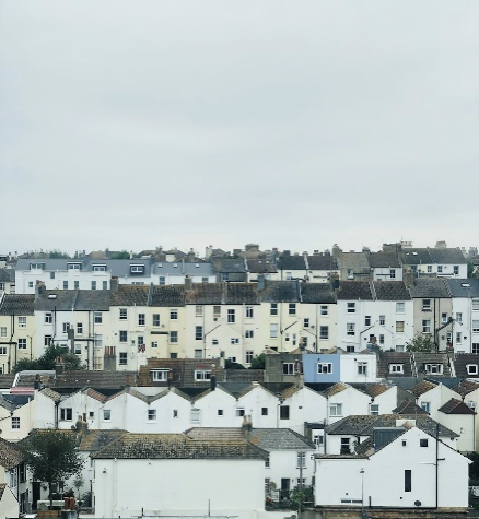 A photograph of terraced houses in brighton, UK